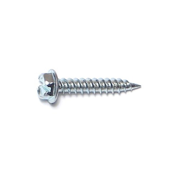 Buildright Sheet Metal Screw, #8 x 1 in, Zinc Plated Steel Flange Hex Head 500 PK 07694 - main